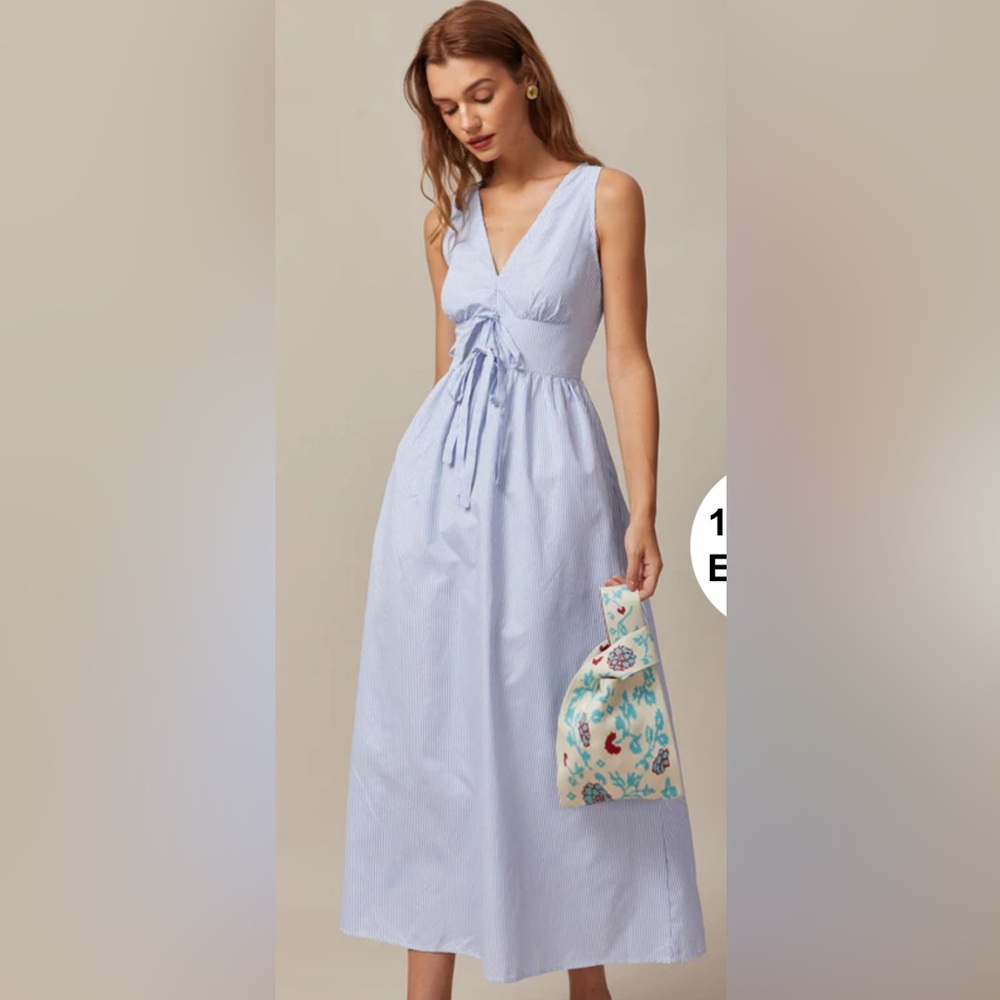 Light Blue Striped Dress